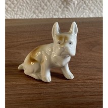 Vintage French Bull Dog tan and white bone china figure 2.25 inch Japan - £7.97 GBP