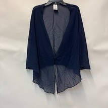 SLNY Womens Plus 1X / 2X Navy Blue Sheer Poncho Shawl PREOWNED BZ51 - $372.92 MXN