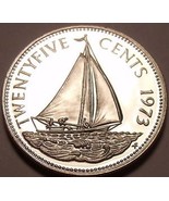 Rare Proof Bahamas 1973 25 Cents~Bahamian Sloop~Only 35,000 Minted~Free ... - £4.53 GBP