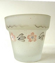 Candle Holder Flower Pot  Frosted Glass - $6.04