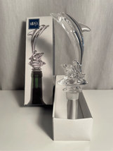 Glass Figured Wine Stopper Dolphin Novelty- Mikasa -New In Box Clear - £4.19 GBP