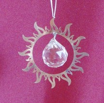 Clear Crystal Chandelier Ball Prism Suncatcher with Solar Flare Frame Ornament - £3.97 GBP