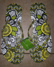 Vera Bradley Citron Green Flip Flops Size Large , New With Tags  - $23.00