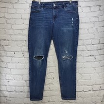Old Navy Rockstar Jeans Womens Sz 14 Super Skinny Ankle Distressed  - £15.56 GBP
