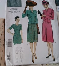 Vogue 2636 Sewing Pattern Women&#39;s Vintage Model 1940 Dress Jacket 12-14-... - $14.01