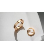 Asymmetrical Wedding Band Set-3.5mm Minimalist Bands-Wedding Band Pair - €615,01 EUR+