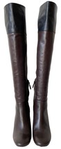 Tory Burch Bowie Colorblock Over the Knee Boots Brown/Black Leather - Wo... - £189.24 GBP