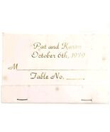 Pat And Karen 1979 Wedding Vintage Matchbook Table Reservation Struck E78C - $367.78 MXN