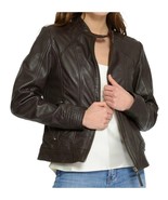 Leather Jacket Women Womens Biker Size Moto Motorcycle Soft Vintage Zip ... - $2,580.42 MXN
