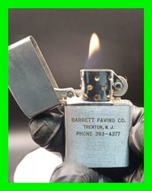Vintage Ad Cigarette Lighter - BARRETT PAVING CO. TRENTON, N.J. In Worki... - $34.64