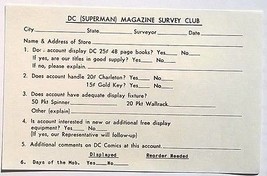 DC Comics 1971 Magazine Survey Club card for National Comics distribution - £7.78 GBP