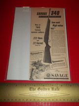 Home Treasure Paper Decor 1954 Savage 340 Bolt Action Repeating Rifle Gun Ad - £11.20 GBP