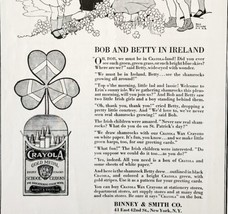1929 Crayola Crayons Binney and Smith Advertisement Ephemera St Patrick&#39;s Day - £37.26 GBP