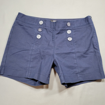 The Limited Women Shorts Size 8 Blue Navy Stretch Preppy Buttons Flat Fr... - $12.60