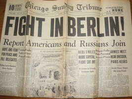 Chicago Sunday Tribune Fight In Berlin! April 22 1945 - $29.99