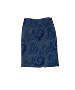 Ralph Lauren Black Paisley Blue Print Wool Jacquard Knee Length Pencil S... - $60.05