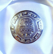 Vintage Peruvian Inlaid Sterling Silver Inca God Pendant Brooch - $49.00