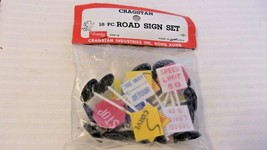 Vintage Cragstan 18 Piece Road Sign Set from the 1960s in Sealed Bag #31... - $21.38