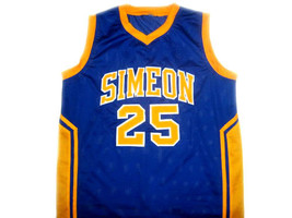 Ben Wilson #25 Simeon High School Basketball Jersey Blue Any Size image 4