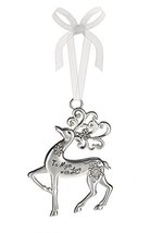 To Mom With Love Silver Reindeer Zinc Epoxy Glass Christmas Ornament - $9.95