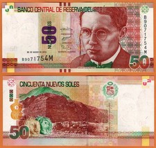 PERU 2012 UNC 50 Peruvian Nuevos Soles Banknote Money Bill P- 189 - £25.48 GBP