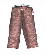 NWT V Cristina Women&#39;s 14P Metallic Glitter Snakeskin Cropped Wide Leg J... - $671.04 MXN