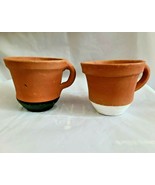 Foreside Home and Garden Set of 2 Terracotta Teacup Planters Black/White... - £23.88 GBP