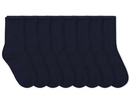 Jefferies Socks Boys School Uniform Cotton Rib Crew Dress Socks 8 Pair Pack - £16.50 GBP