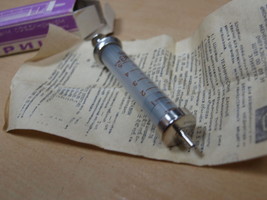NOS Vintage Russian USSR Medical Hypodermic Glass Syringe 5 ml + Needle ... - £5.44 GBP