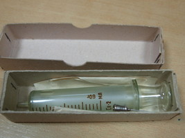 NOS Antique Russian USSR Medical Hypodermic Glass Syringe 20 ml + Needle... - £10.25 GBP
