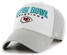 Kansas City Chiefs NFL &#39;47 Super Bowl LIV Champions White Clean Up Hat Cap Men&#39;s - £15.97 GBP