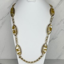 Chico&#39;s Chunky Beaded Gold Tone Station Necklace - £15.57 GBP