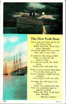 The New York Boat Poem by Marjorie Bassett NY 1931 WB Postcard  - £3.13 GBP