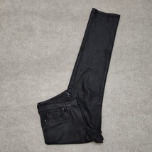 NYDJ Alina Faux Leather Pebble Legging Pants Womens 6 Black Lift Tuck Soft - £25.41 GBP