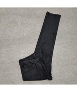 NYDJ Alina Faux Leather Pebble Legging Pants Womens 6 Black Lift Tuck Soft - £25.48 GBP