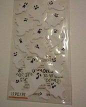 Scrapbooking Stickers Halloween Dimensional White Ghosts Faces Velvet - $9.99