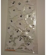 Scrapbooking Stickers Halloween Dimensional White Ghosts Faces Velvet - $13.70 CAD