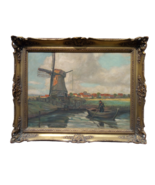 Large antique oil painting on canvas, signed, early 20th, beautiful frame - €622,01 EUR