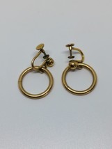 Vintage 12k Gold Filles GF Hoop Twist On Huggie Earrings - £19.51 GBP