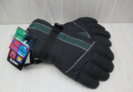 SWANY Black Green Youth Medium 8-12 years snowboarding gloves reflective - $20.78