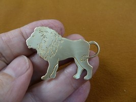 (B-LION-800) Lion standing full body Big cat brass pin pendant lions - £13.96 GBP