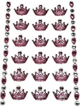 Pink or Blue Crown Princess or Prince Stickers Sheets Charms 3D - £8.81 GBP