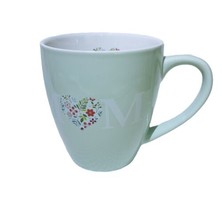 Secret Celebrity Pottery Ceramic 16oz Coffee Mug Cup  “MOM” Hearts Green Floral - £11.93 GBP