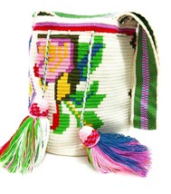 Handmade Wayuu Crochet Tote Bag, Woven Mochila, Colombian Tribal Bag, Be... - $96.04