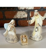 Hawthorne Village Silver Blessings Baby Jesus Mary Joseph Manger Nativity - $77.85 CAD