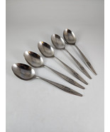 Oneida Oneidacraft Deluxe Lasting Rose Qty 5 Oval Soup Spoons Stainless MCM - £27.49 GBP