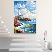 Lighthouse Canvas Painting Wall Art Posters Landscape Canvas Print Picture - $13.71+