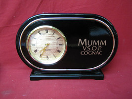 Vintage Mumm V.S.O.P. Cognac Bar Black &amp; Gold Clock - $24.74