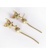 Vintage Mid Century MCM Costume Gold Rhinestone Cat Cluster Pins Pin Brooch - $14.84