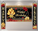 Happy Birthday Decorations for Women Men, Black Gold Happy Birthday Bann... - $30.56